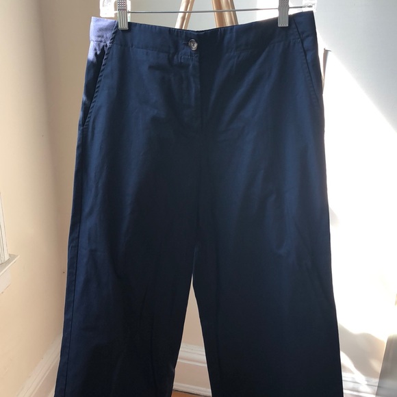 Isola Marras Designer Pure Cotton navy wide leg pants - Picture 3 of 8